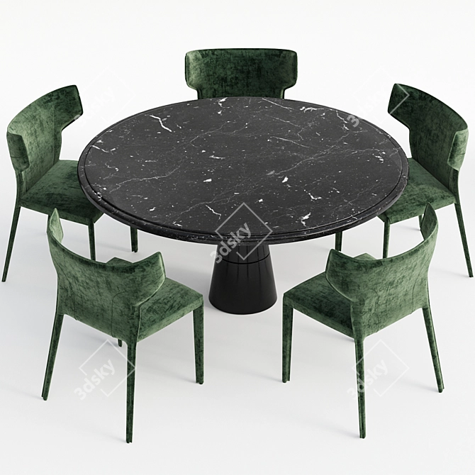 Elegant Salicido Dining Set 3D model image 3