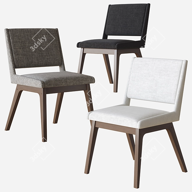 Sleek Alma Side Chair: Modern Elegance 3D model image 2