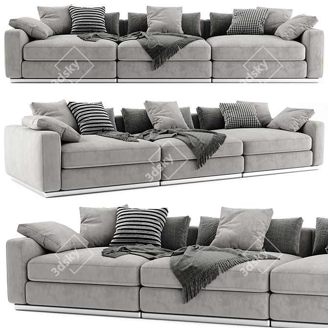 Luxury Flexform Beauty 3-Seat Sofa 3D model image 1