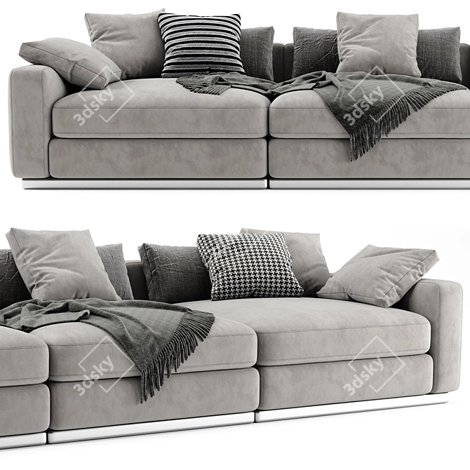 Luxury Flexform Beauty 3-Seat Sofa 3D model image 2