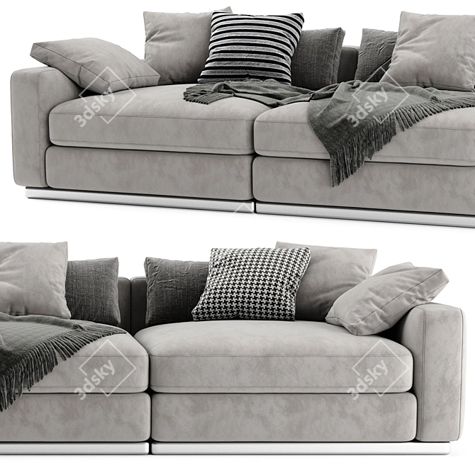 Luxury Flexform Beauty 3-Seat Sofa 3D model image 3