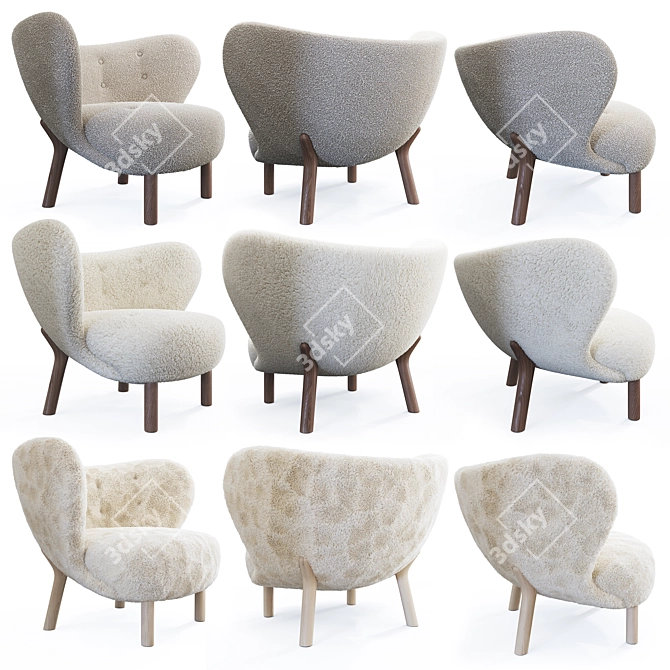 Cozy Little Petra Armchair 3D model image 1