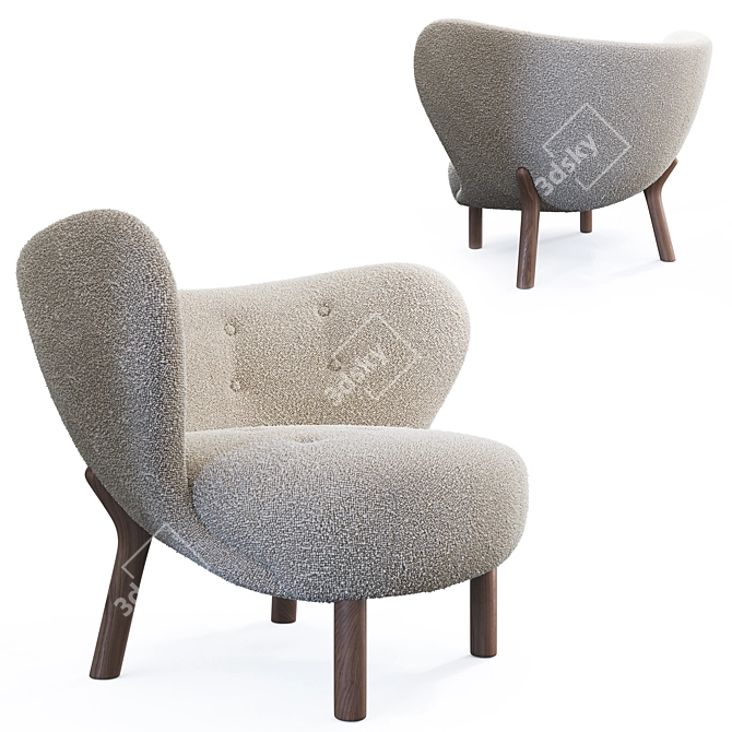 Cozy Little Petra Armchair 3D model image 4