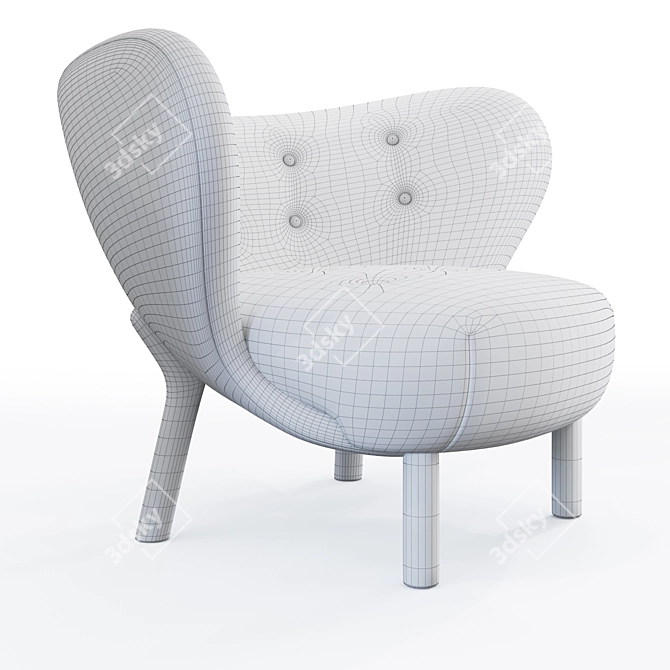 Cozy Little Petra Armchair 3D model image 12