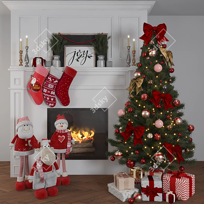 Festive Holiday Decoration Set 3D model image 2