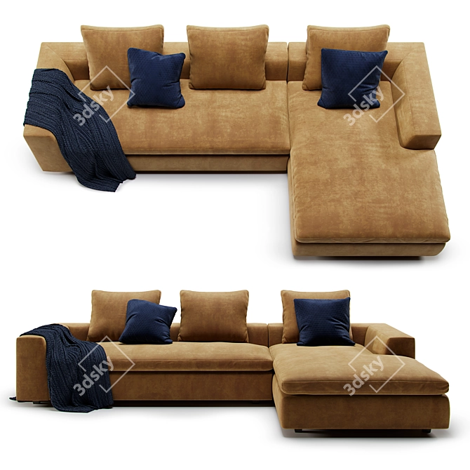 Luxury Lucerne Sectional Sofa 3D model image 1