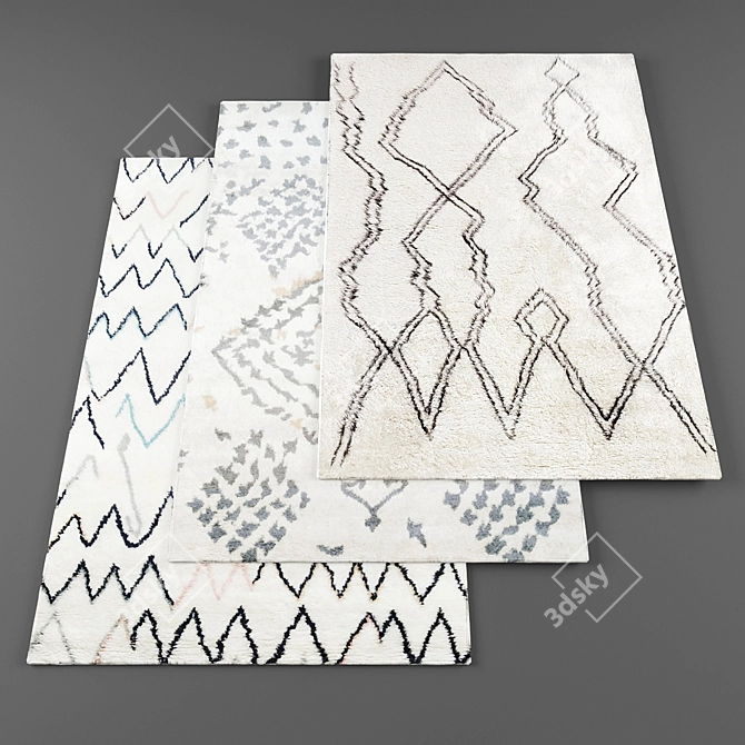 Title: Random Set of 5 Rugs | Texture Bundle Available 3D model image 1