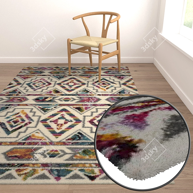 Luxury Texture Carpets Set 3D model image 5