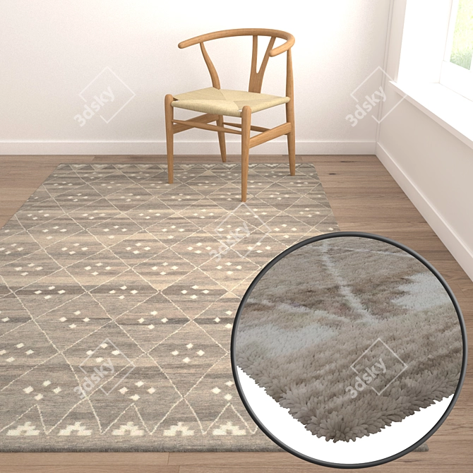 Luxury Set of Carpets - High Quality Textures 3D model image 5