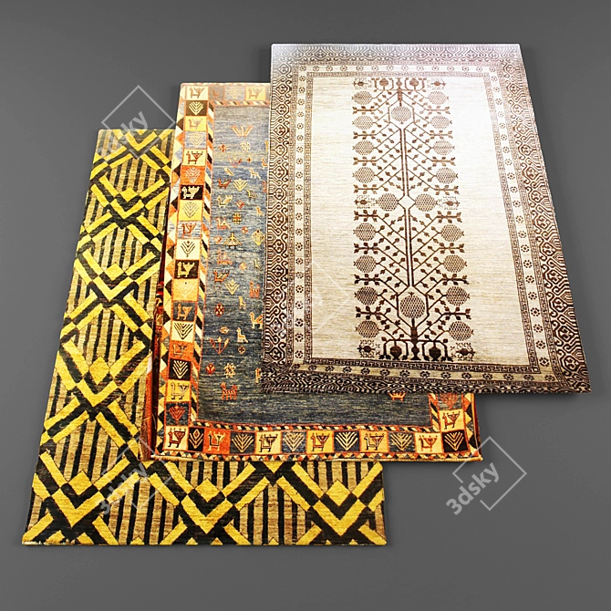 Random Set of 5 Rugs - Texture Archive 3D model image 1