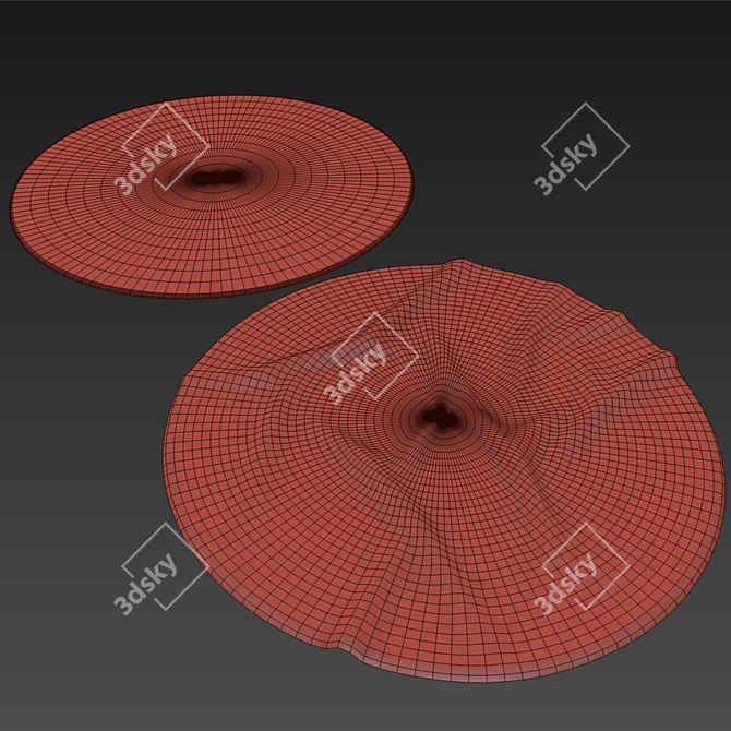 Round Carpet Set - 6 Pieces with VRayFur, VRayDisplacementMod, and CoronaDisplacementMod 3D model image 5