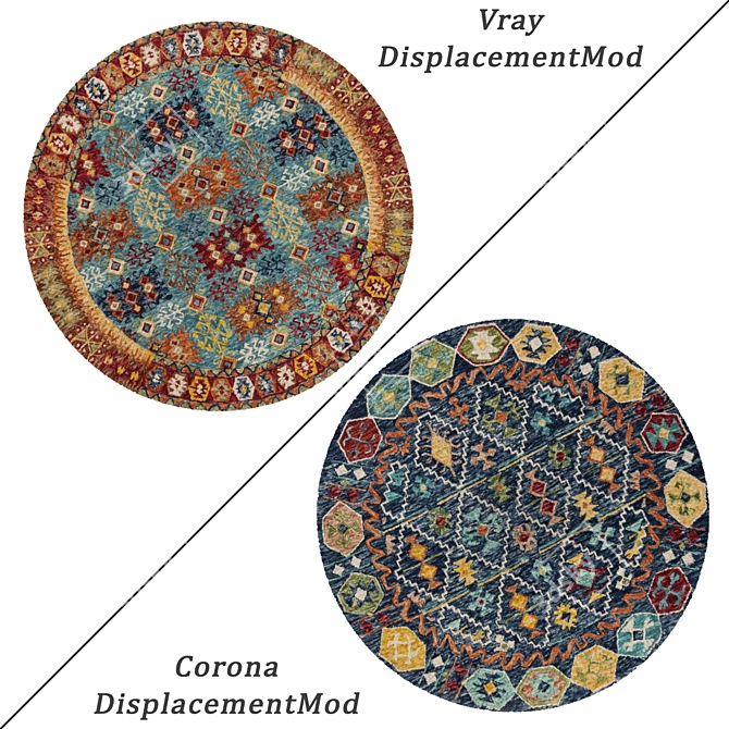 Versatile Round Carpet Set 3D model image 2