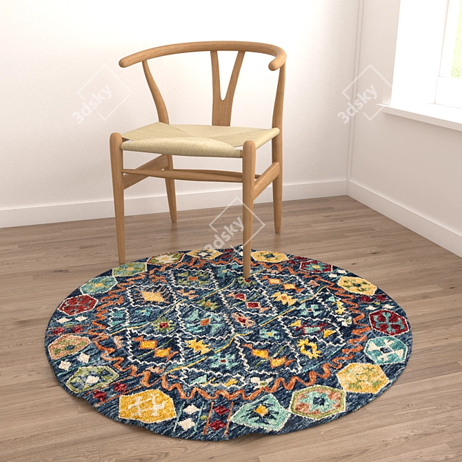 Versatile Round Carpet Set 3D model image 4