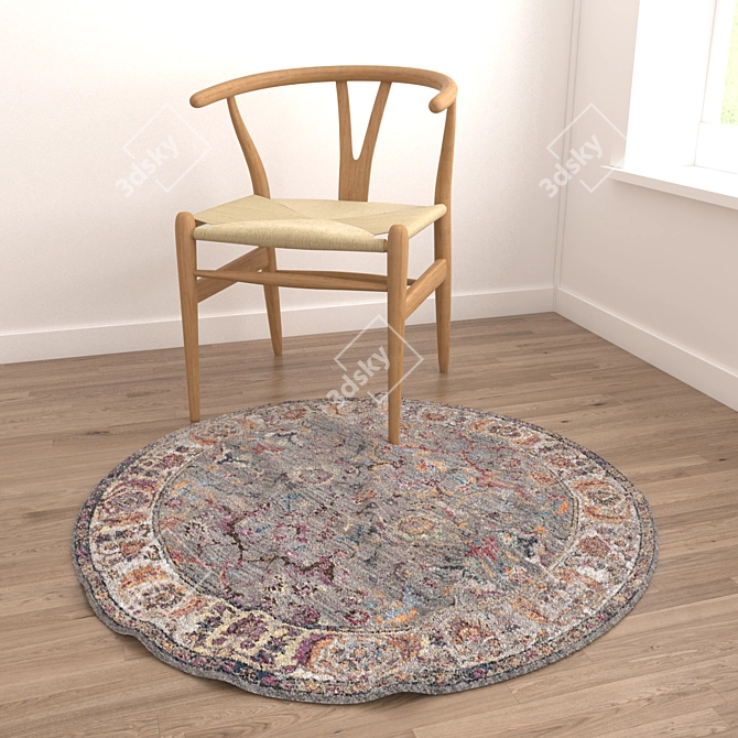 Round Carpets Set: Versatile and Realistic 3D Rugs 3D model image 4