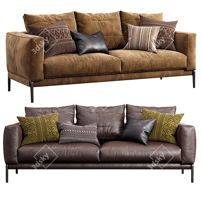 Sleek Romeo Flexform Sofa 3D model image 1