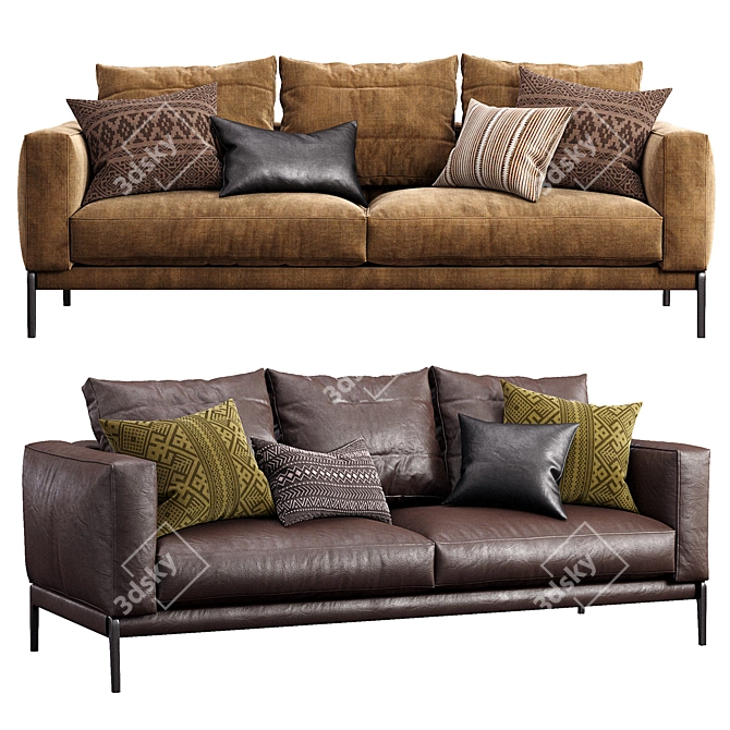 Sleek Romeo Flexform Sofa 3D model image 3