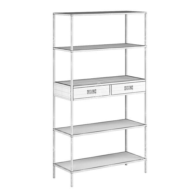 Elegant Carob Wood Bookcase: Jude 3D model image 3