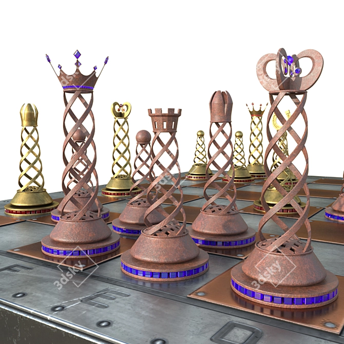 Classic Chess Set: 315mm x 315mm 3D model image 3