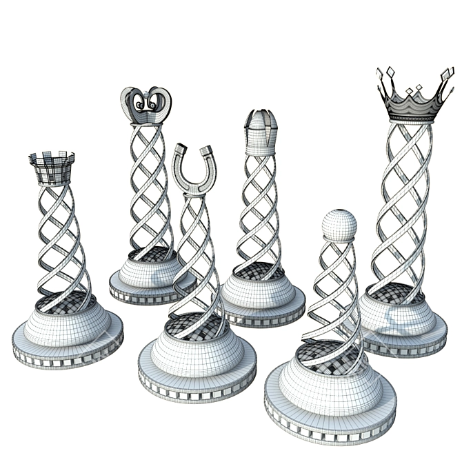 Classic Chess Set: 315mm x 315mm 3D model image 5