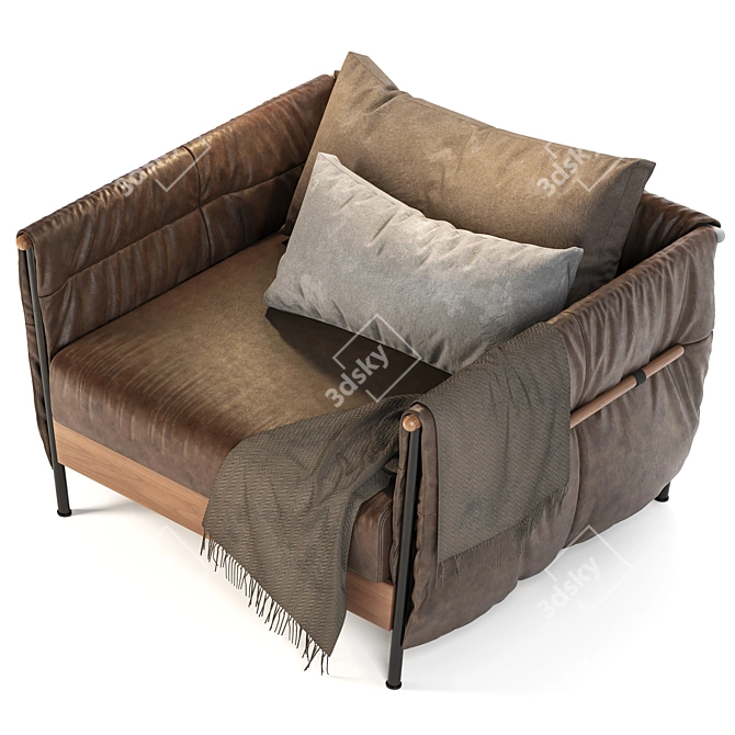 Modern Domino ArmChair: High Detail & Quality 3D model image 2