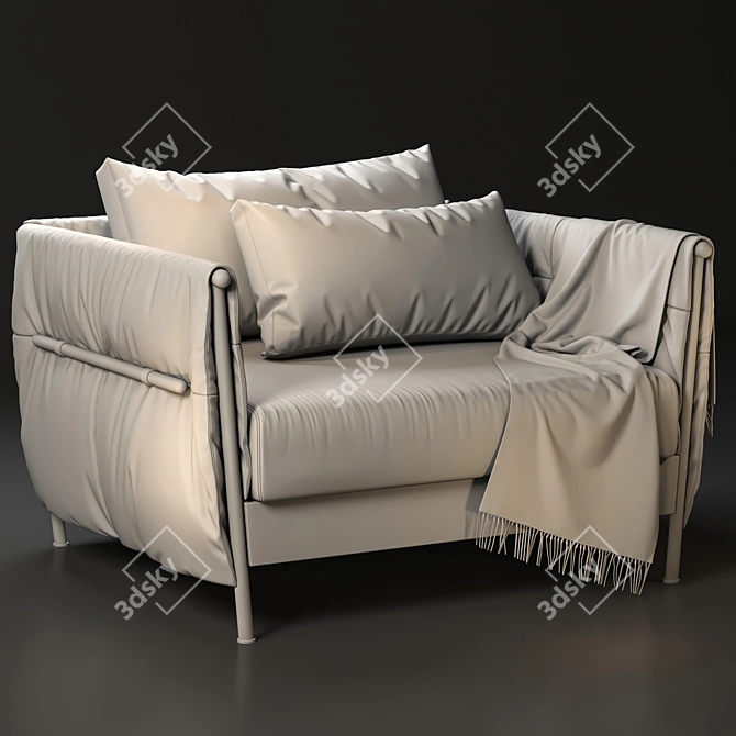 Modern Domino ArmChair: High Detail & Quality 3D model image 5