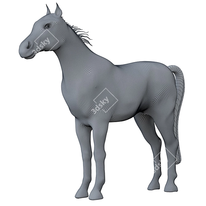 Metallic Horse Sculpture 3D model image 5