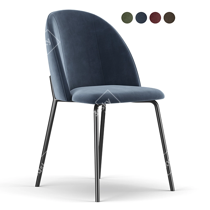 Cloyd Upholstered Side Chair: Classic Elegance for Your Home 3D model image 1