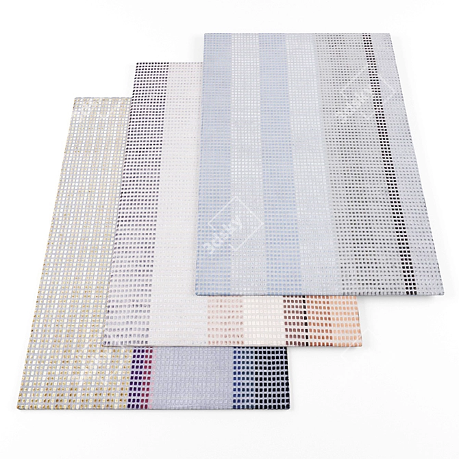 Random Set of 6 Modern Rugs 3D model image 1