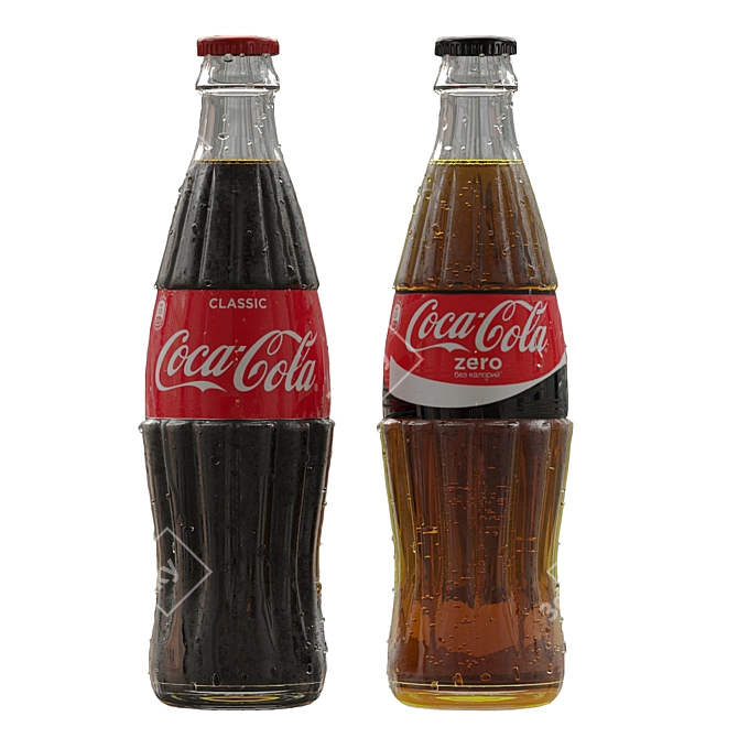 Classic Coca-Cola Glass Bottle 0.5L 3D model image 1