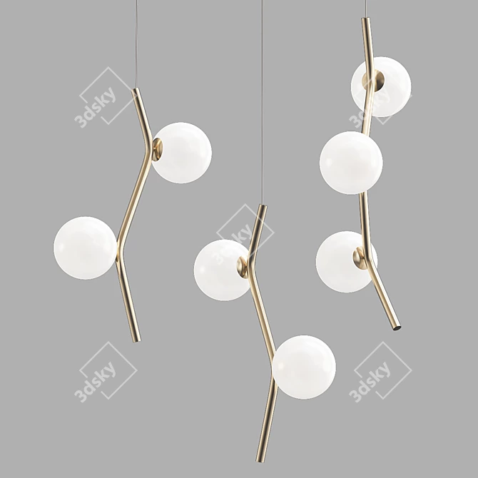 Title: Copper Globe Pendant Lights 3D model image 1