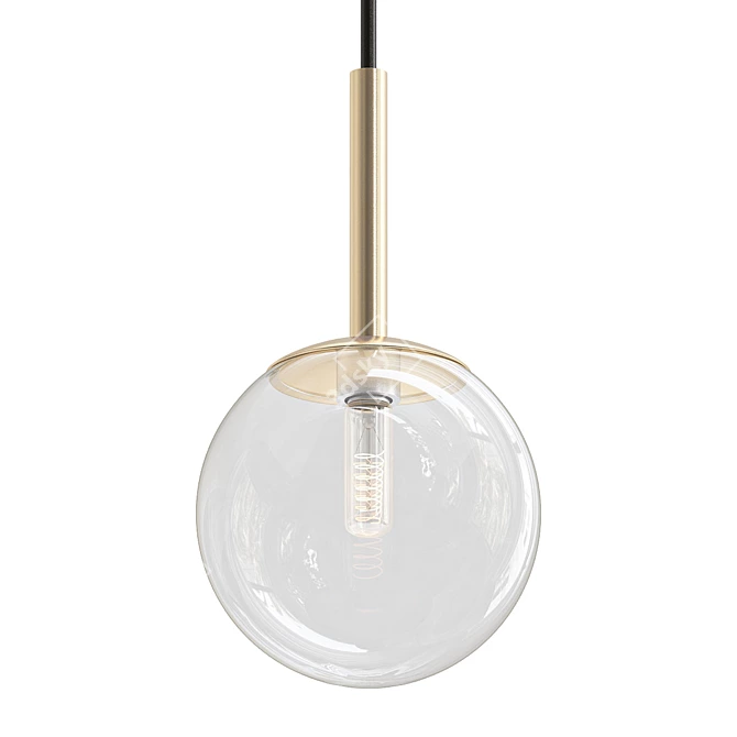 Modern Glass Ball Pendant Light 3D model image 2