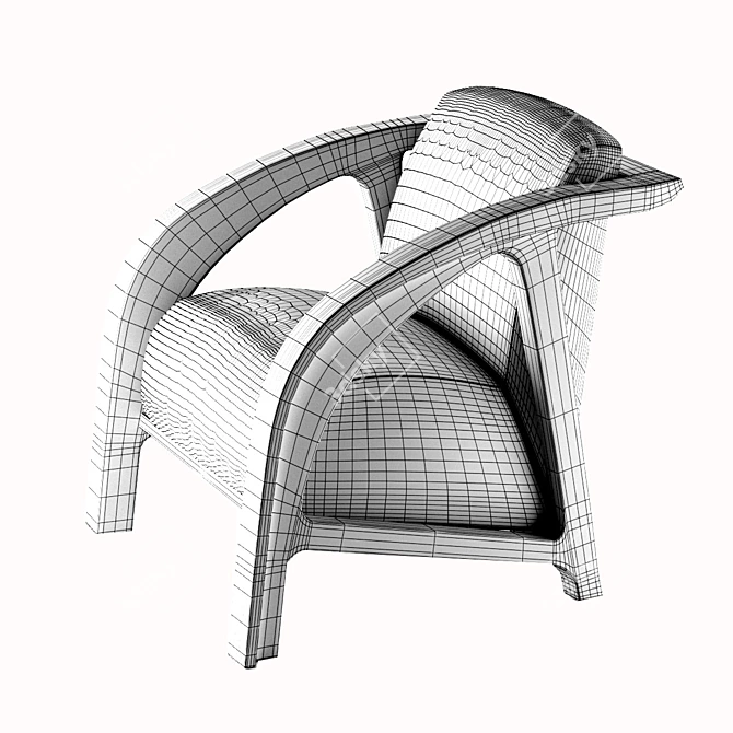 Contemporary Armchair: Stylish and Comfortable 3D model image 5