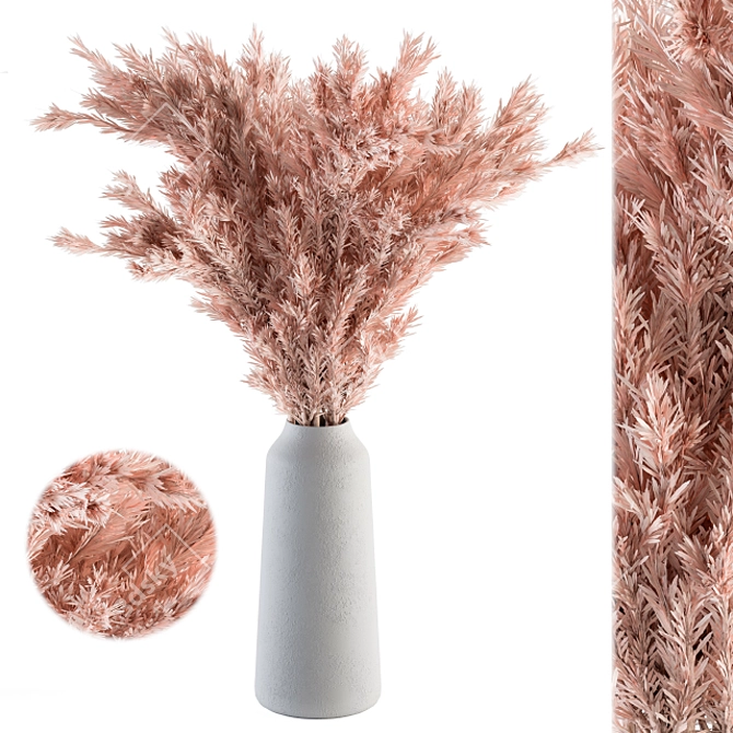 Pink Pampas Dry Plants 3D model image 1