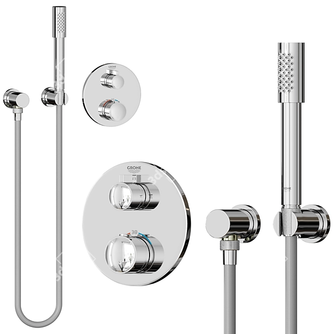 GROHE Grohtherm Shower Set 3D model image 2