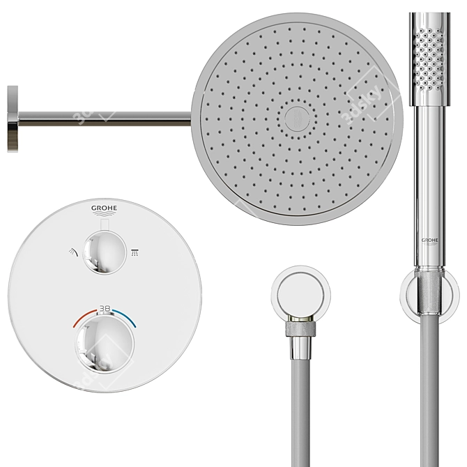 GROHE Grohtherm Shower Set 3D model image 4