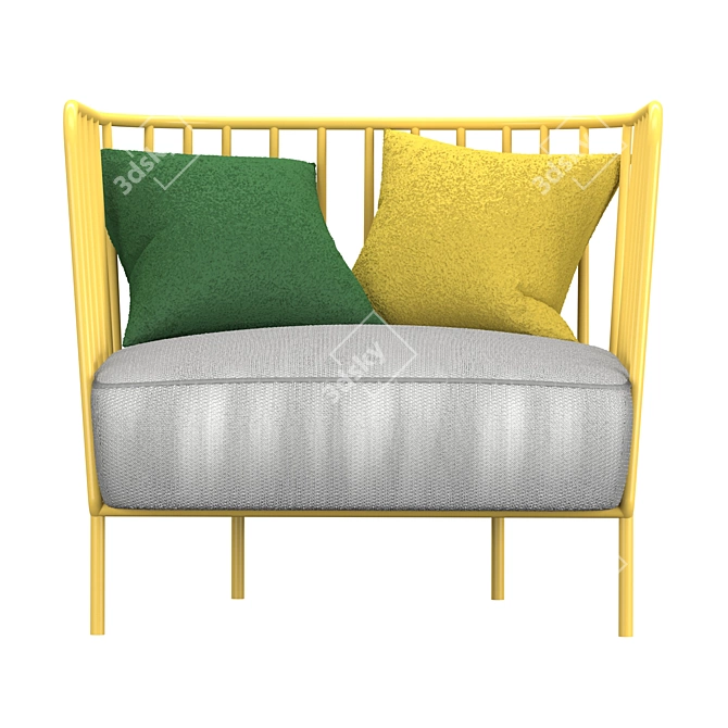 Contemporary Diabla Accent Chair 3D model image 3