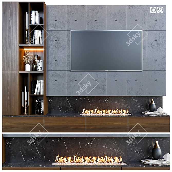 Modern TV Wall Unit 3D model image 1