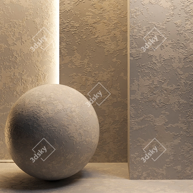 Seamless Layered Stucco Texture 3D model image 1