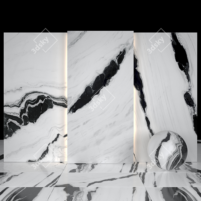 Panda Marble Texture Slabs 3D model image 1