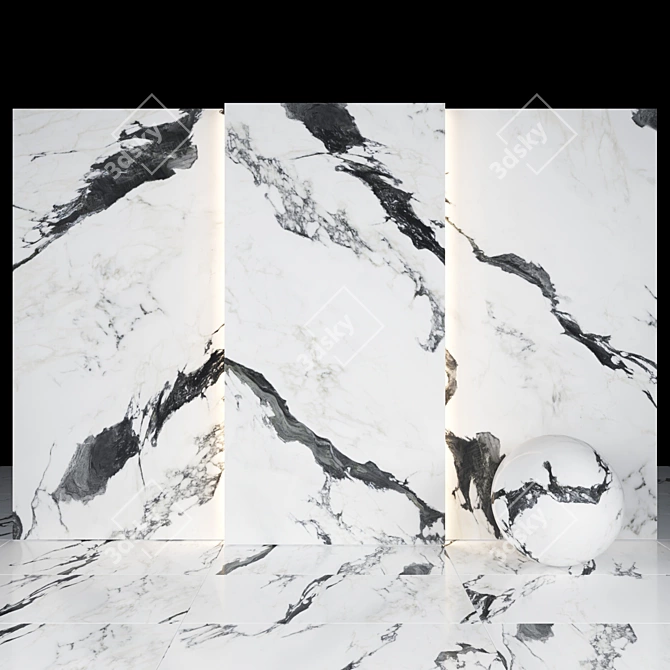 Panda Marble Slabs & Tiles 3D model image 1