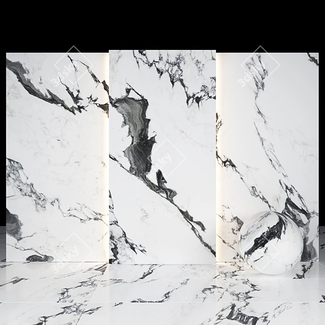 Panda Marble Slabs & Tiles 3D model image 3