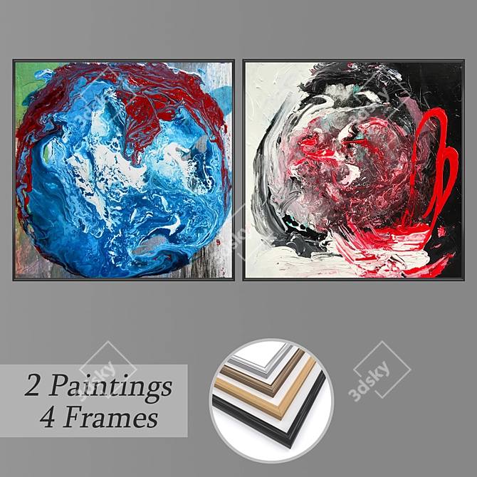 Abstract Wall Art Set: No. 2977 3D model image 1