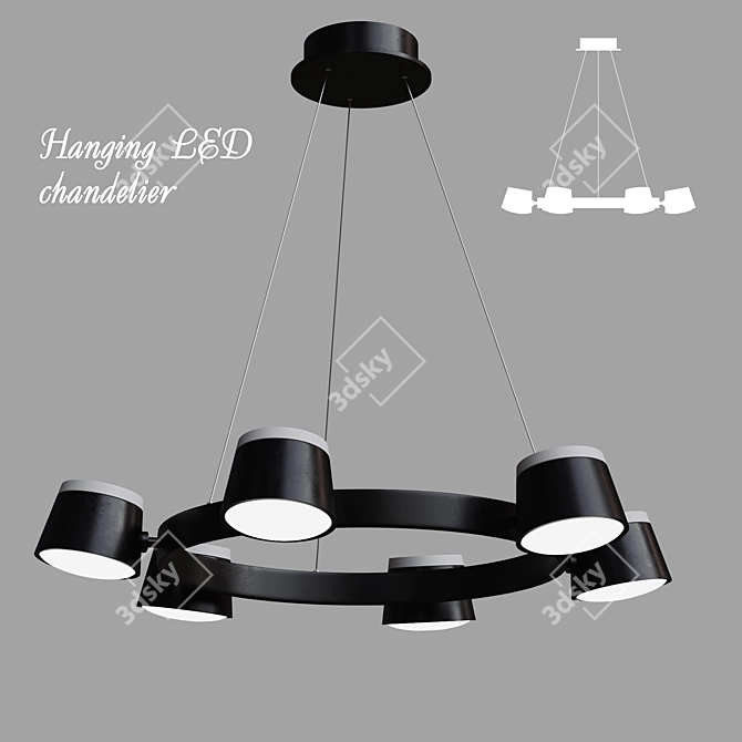 Elegant LED Pendant Chandelier 3D model image 3