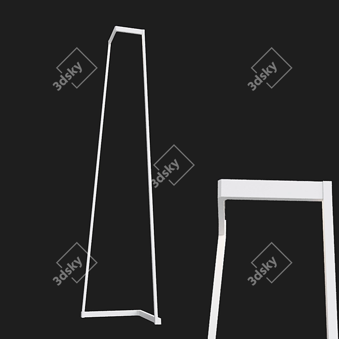 Minimalist White Metal Floor Lamp 3D model image 1