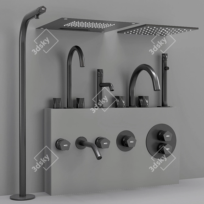 Stylish MGS Milano Penta Faucet 3D model image 2