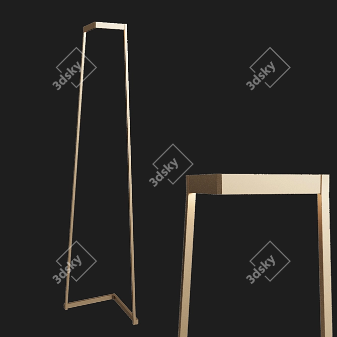 Golden Glow Minimal Floor Lamp 3D model image 1