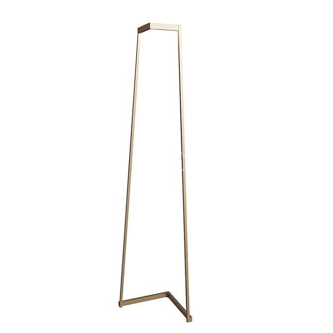 Golden Glow Minimal Floor Lamp 3D model image 2