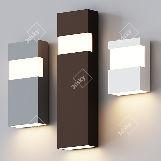 Sonneman Band LED Wall Sconce: Indoor/Outdoor Illumination 3D model image 1