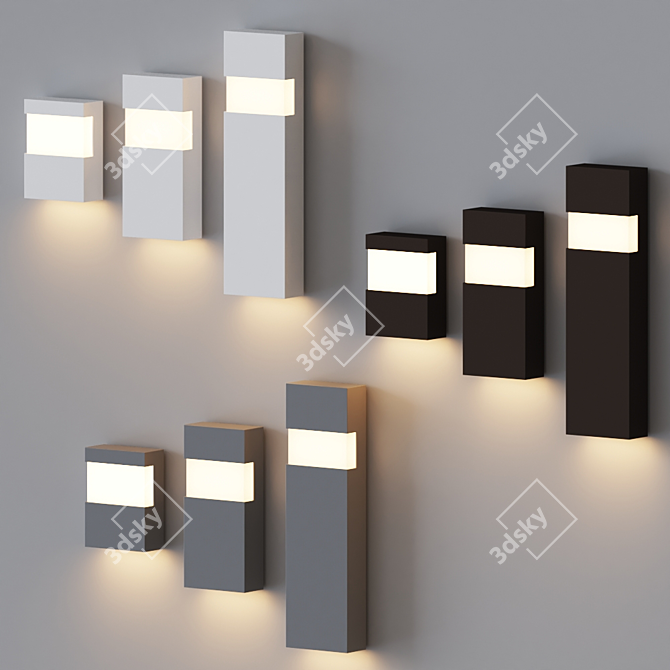 Sonneman Band LED Wall Sconce: Indoor/Outdoor Illumination 3D model image 3