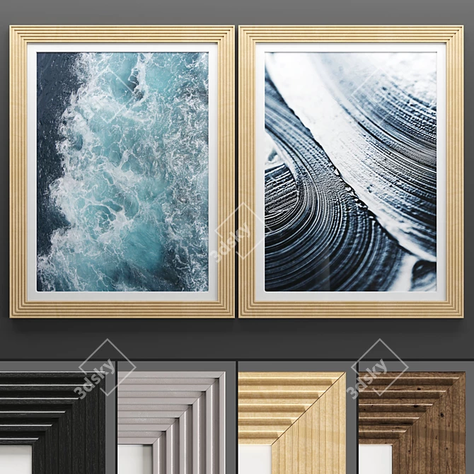 Modern Art Frame: 2 Frames, 4 Textures 3D model image 1